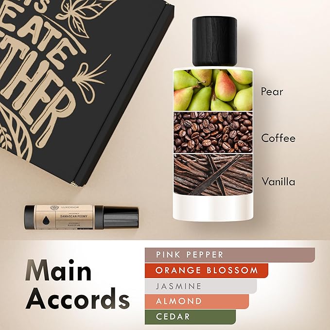 Damascus Poemy - Inspired by Y S.L's B.lack O.pium - pheromones perfumes for women cologne - dupes fragrances - Clean Paraben Free Vegan - 3.4 fl. oz (100ml) with perfume oil 10 ml roll-on