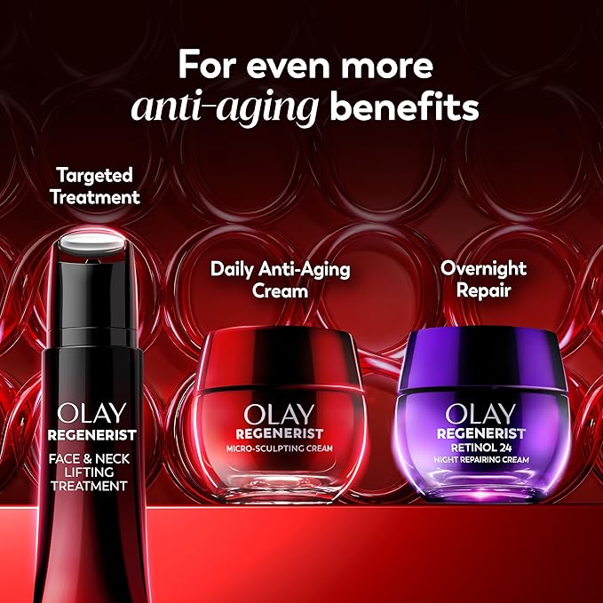 Olay Face Moisturizer, Regenerist Micro-Sculpting Facial Cream for Women - Anti-Aging, Anti-Wrinkle, Firming Skin Care - Triple Collagen Cream, Peptide Moisturizer, Hyaluronic Acid, Niacinamide, 1.7oz