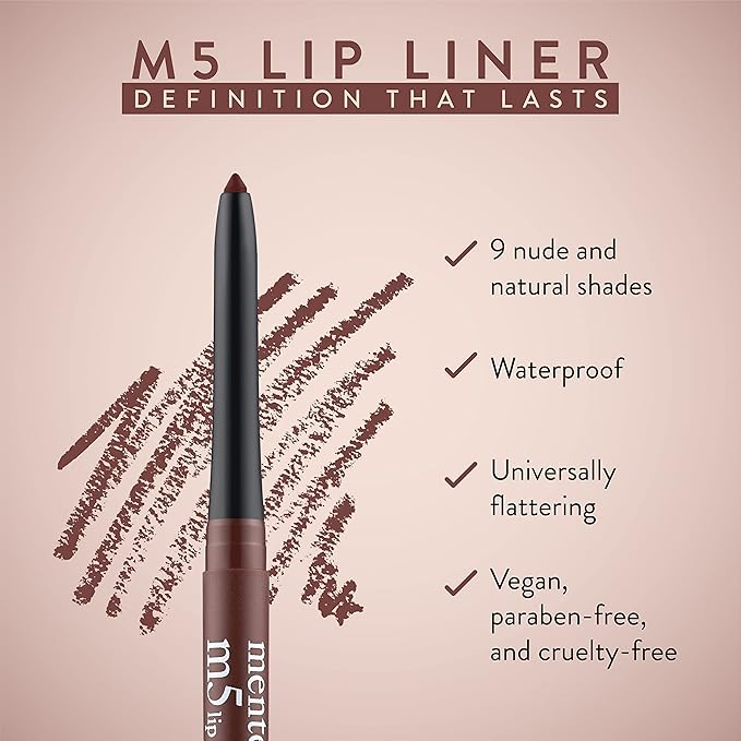 Mented Cosmetics Lip Liner for Women, Dark Brown Lipliner Lip Pencil, Waterproof Lipliner, Vegan + Cruelty Free Makeup, M5
