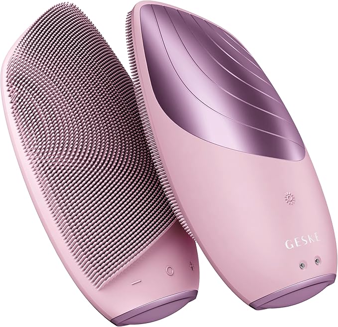 GESKE SmartAppGuided Sonic Thermo Facial Brush | 6 in 1 | Skin Cleansing | Cleansing Brush with Thermal Function | Electric Facial Massager