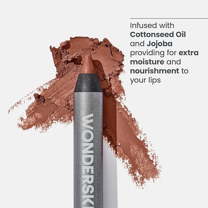 Wonderskin Lipliner Pencil - 360 Contour Lipliner, Long Lasting, Sharpenable, Waterproof and Transfer-Proof Brown Lip Liner Pencil (Nutmeg)