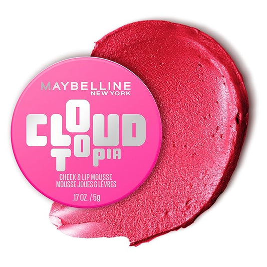 Maybelline Cloudtopia Blush for Cheeks and Lip Mousse, Ultra-Vivid, Pigmented Formula for Up to 14HR of Blush and Lip Makeup Color, Pink Daydream, 1 Count