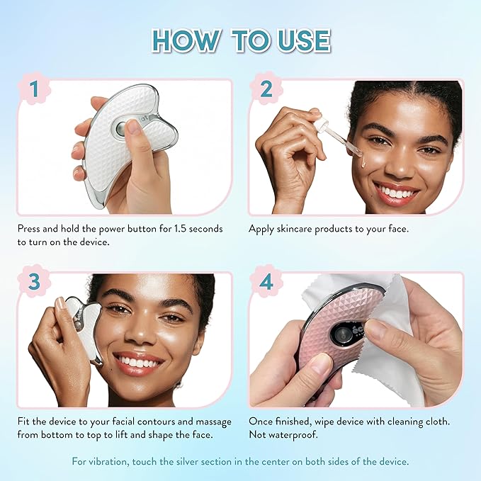 Éclat Gua Sha Facial Massager for Lymphatic Drainage, Face, Neck & Body Scraping Tool, Heated Electric Portable Face Lift Beauty Device, Jawline Shaper, Double Chin Reducer for Firming & Contouring