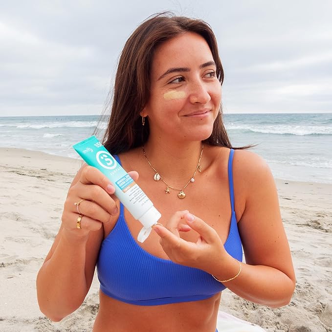 Surface Mineral Sunscreen Lotion SPF 50, Lightweight Non-Nano Zinc Oxide Formula, Reef Friendly, Broad Spectrum UVA UVB Protection, Water Resistant Sun Care for 80 Minutes Outdoor Use, Tinted, 3oz