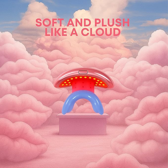 Rayvia - Red Light Therapy Device for Face, Lips - Lip Plumper - Collagen Booster - Anti-Aging Skincare Tool for Women - Fine Line Reducer - Blue Light Whitening Mouthpiece - Home Beauty (Rose Gold)