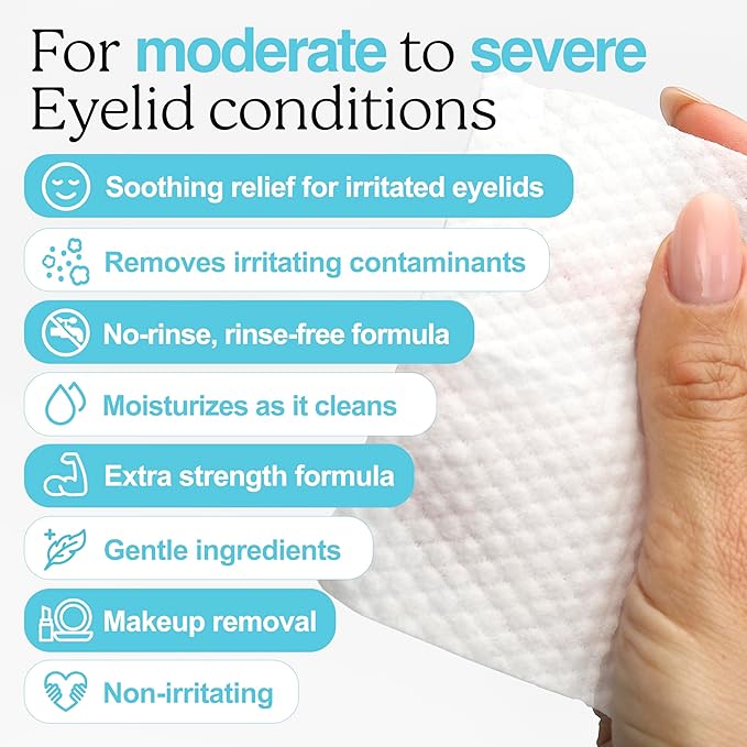 Archie's Remedies Eyelid Wipes and Lid Scrub - 30 Pre-Moistened Wipes - Australian Tea Tree Oil, Paraben-Free, SLS-Free, Phthalate-Free, Ideal for Sensitive Skin and Daily Eye Care