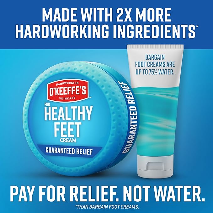 O'Keeffe's for Healthy Feet Foot Cream - 6.4 oz Jar (2 Pack) - Guaranteed Relief for Extremely Cracked, Dry Feet, Repairing Skincare, Instantly Boosts and Retains Moisture Levels