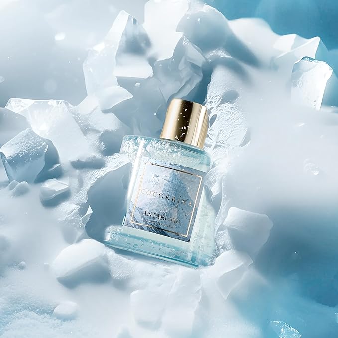 COCORRÍNA Reed Diffuser - Antarctic 6.7 Fl.oz Reed Diffuser Set with 8 Sticks & Preserved Baby's Breath, Reed Diffuser for Home Bathroom Shelf Decor