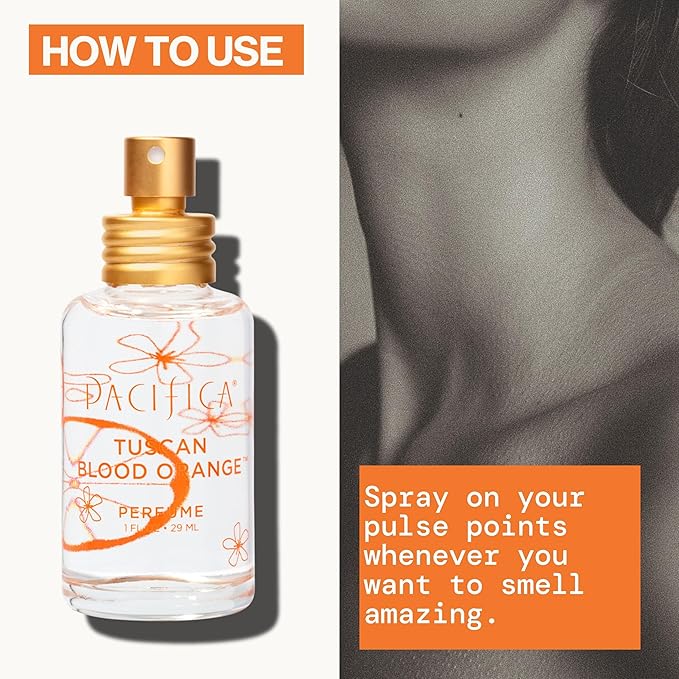 Pacifica Tuscan Blood Orange Perfume Spray for Women - Vegan, Cruelty-Free, Made in USA
