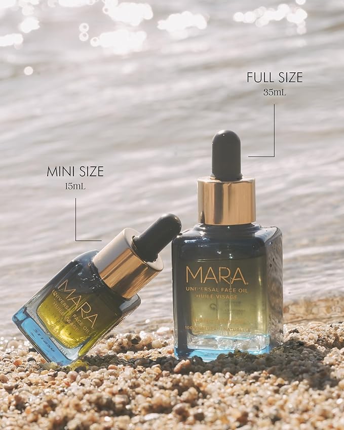 MARA - Universal Hydrating Face Oil for Anti-Aging + Glow with Algae + Moringa | Superfood Plant Oils Plump Skin, Boosts Firmness, For All Skin Types (0.5 oz | 15 ml; Travel Size)