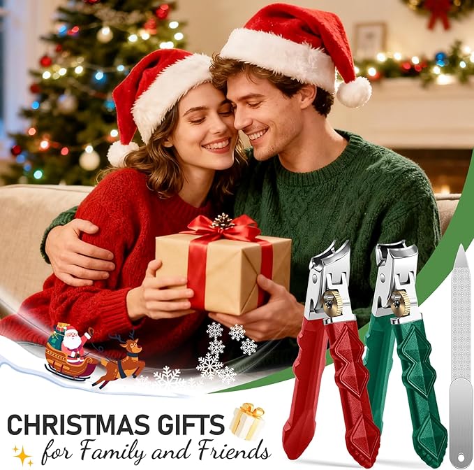 Toenail Clippers for Thick Toenails, Mens Stocking Stuffers 2025, Wide Opening Nail Clippers, Heavy Duty Ingrown Toenail Clippers Nail Cutters, Christmas Gifts for Men Women