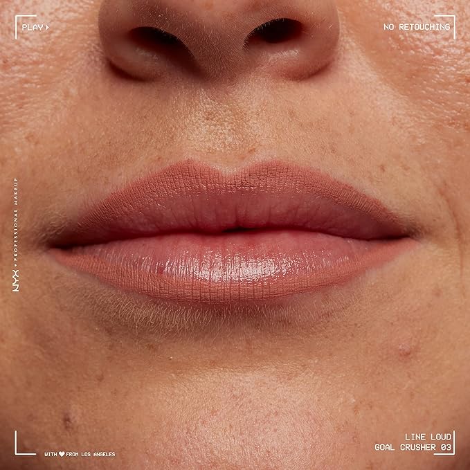 NYX PROFESSIONAL MAKEUP Line Loud Lip Liner, Longwear and Pigmented Lip Pencil with Jojoba Oil & Vitamin E - Goal Crusher (Midtone Beige)