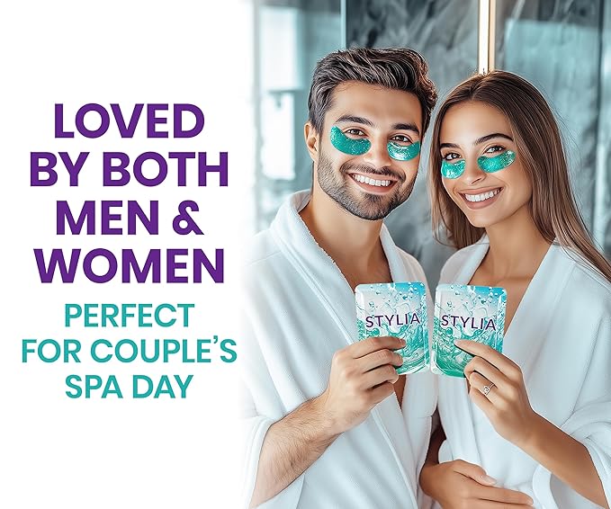 Stylia Under Eye Patches for Puffy Eyes and Dark Circles (30 Pairs) - Marine Collagen Under Eye Mask with Retinol, Vitamin C, Hyaluronic Acid, Pearl Extract - Eye Masks for Dark Circles and Puffiness