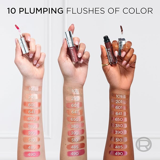 L'Oreal Paris Plump Ambition Hyaluron Lip Oil, 24 HR Lip Gloss with Hyaluronic Acid, Volumizing Formula with Glass-Like Shine, Cristal Clear 101, 0.16 Fl Oz