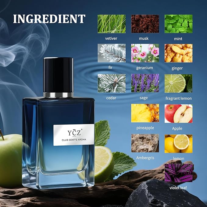 Ycz 2-Pack Love's Borrowing Fire Club Men's Pheromone Cologne - Lasting Citrus Fragrance, Male Glamour & Attraction, 1.7 oz Bottle, Perfect for Dates and Valentine's Day, Christmas Gifts Ideal