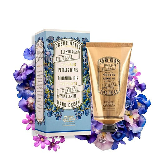 Panier des Sens Iris Hand Cream - Nourishing Shea Butter Hand Cream for Dry Cracked Hands 97% Natural Ingredients - Dermatologically Tested Hand Lotion for Woman Made in France, 2.5 fl oz