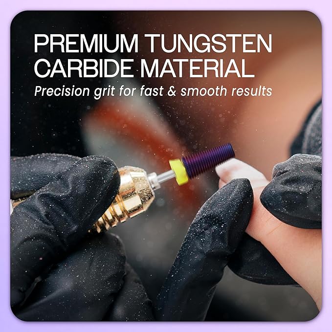 PANA 3/32" Shank 5-in-1 Nail Carbide Bit - (Triple Coarse - Extra Fine Grit, Purple) - Two Way Rotate use for Both Left and Right Handed Fast Remove Acrylic or Hard Gel Machine