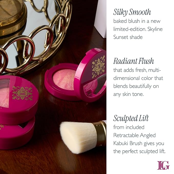 LAURA GELLER NEW YORK Limited Edition Baked Blush-n-Brighten Marbleized Blush - Skyline Sunset - Pink Color for Cheeks