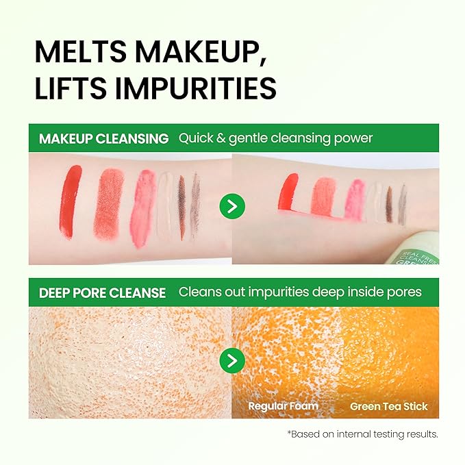 [K-Beauty] NEOGEN DERMALOGY Makeup Remover Cleansing Stick with Green Tea Extract and Leaves - Hydrating Travel Size Essential (Real Fresh Cleansing Stick Green Tea)/Blackhead Remover