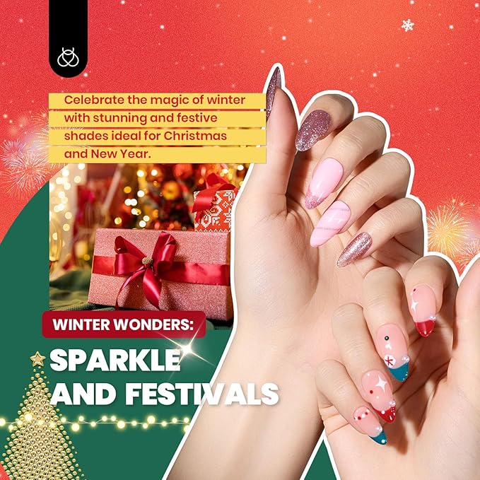 Beetles Gel Nail Polish Kit with U V Light - 68 Pcs Set 35 Colors Pink Glitter Nude Gray Gel Polish with Base Matte&Glossy Top Coat Vivid Seasons Gel Nail Set Nail Art Gift for Women & Girls