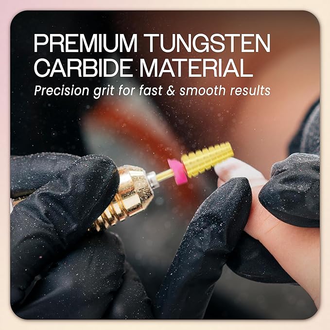 PANA 3/32" Shank 5-in-1 Nail Carbide Bit - (Triple Coarse - 3X Coarse Grit, Gold) - Two Way Rotate use for Both Left and Right Handed Fast remove Acrylic or Hard Gel Machine
