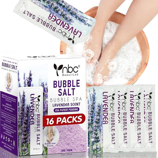 Pedicure Foot Soak, Foot Spa Soak, Pedicure Kit, Bubble Foot Bath For Tired & Dry Cracked Feet, Athletes Feet, Odor Foot and Softens Calluses, Foot Soak 16 Packs A Box, Lavender
