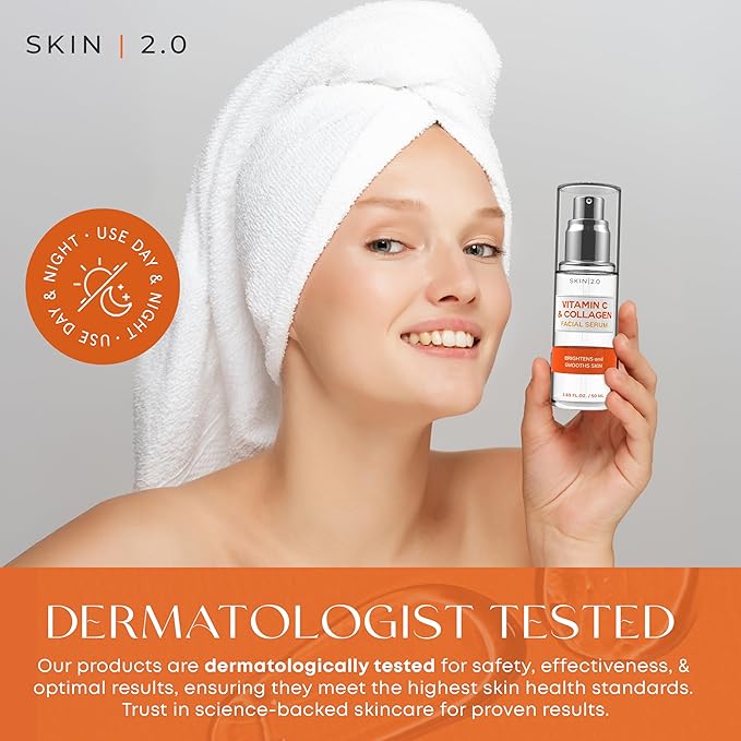 Vitamin C Serum - Dermatologist Tested, Anti-Aging & Dark Spot Remover - Brightening, Clean Beauty, Cruelty-Free, Korean Skincare for Glass Skin, All Skin Types - 1.69 Fl. oz