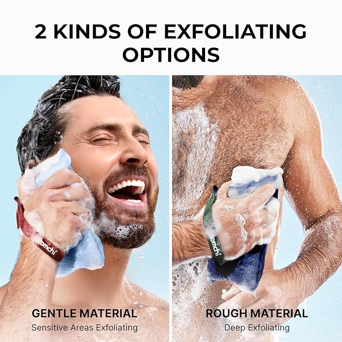 ZOMCHI 2 Pieces Soap Bags for Soap Bars with Different Roughness, Exfoliating Soap Saver Bags, Soap Pouch for Body Wash (Blue)