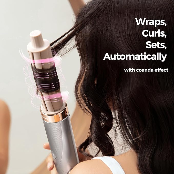 5 in 1 Air Wrap Hair Styler with Automatic Curling & Drying Features Lightweight High-Speed Hair Dryer Airwrap with Negative Ion Technology for Frizz Control & Long Lasting Styles AirEdge A3