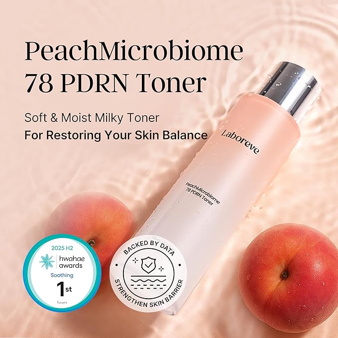 PeachMicrobiome 78 PDRN Toner | Vegan Peach PDRN Skin Barrier Toner | Niacinamide, Panthenol, Allantoin | Barrier Repair, Radiance & Soothing Care, Rebalancing Skin | Korean Skin Care