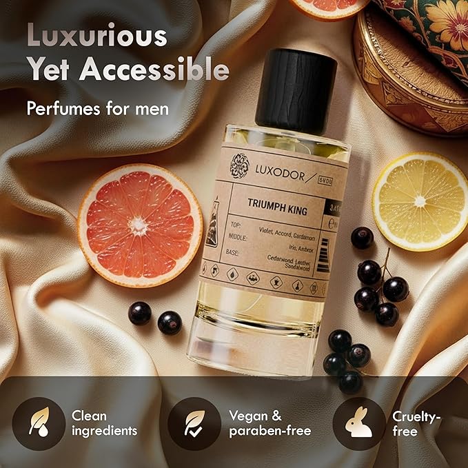 Triumph King Perfume for Men, Inspired by Absolu Aventus, 2-Piece Combo of 100 ml Fragrance Spray Bottle and 10 ml Alcohol-Free Roll-On Perfume Oil, Vegan, Paraben-Free