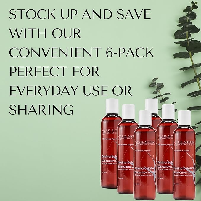 RD Alchemy - Desincrustation Solution/Scaling Fluid Blackhead Remover 6 Pack - Buy Bulk and Save - Professional Skincare for extractions & deep Cleansing. for Home and Professional spas.