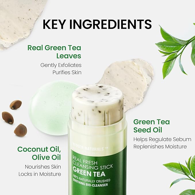 [K-Beauty] NEOGEN DERMALOGY Makeup Remover Cleansing Stick with Green Tea Extract and Leaves - Hydrating Travel Size Essential (Real Fresh Cleansing Stick Green Tea)/Blackhead Remover