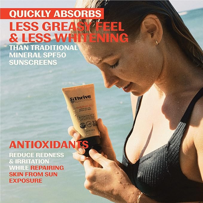 Thrive Natural Care Moisturizing Mineral Face Sunscreen SPF 30 & Water Resistant Reef Safe Body Sunscreen SPF 50 Bundle - Broad Spectrum Zinc Oxide Sunblock, Vegan
