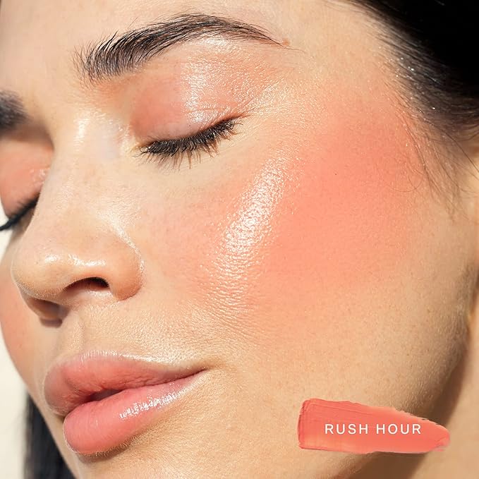 Tower 28 BeachPlease Cream Blush + Tinted Lip Balm - Multi-Use Lip Tint + Dewy Blush for Cheeks With Aloe Vera + Green Tea - Vegan, Non-Comedogenic Makeup for Sensitive Skin - Rush Hour (0.16 oz)