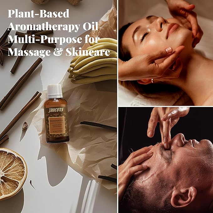 Botanical Aromatherapy Oil for Face & Body Massage – Lightweight Hydration & Nourishing Care, Plant-Based Formula with Woody-Citrus Aroma (Sandalwood & Bergamot), 30 ml / 1.0 fl oz