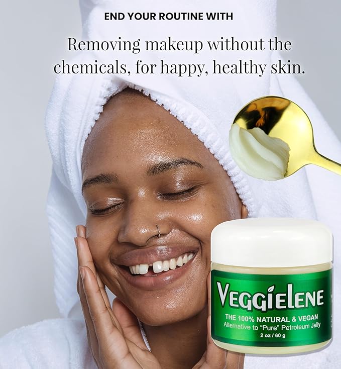 Beesaluxe Veggielene - 100% Natural, Vegan & Hypoallergenic Alternative to Petroleum Jelly - Unpetroleum - Lips, Hands, Baby, Makeup Remover and More (2 Ounce)