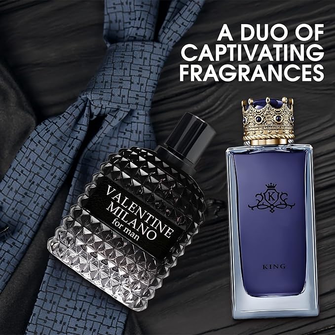 SavageExt/King 2PCS Eau De Toilette for Men-Fresh, Romantic Scent Perfume for Men 3.4 Fl Oz Each Mens Cologne For All Skin Daily Used