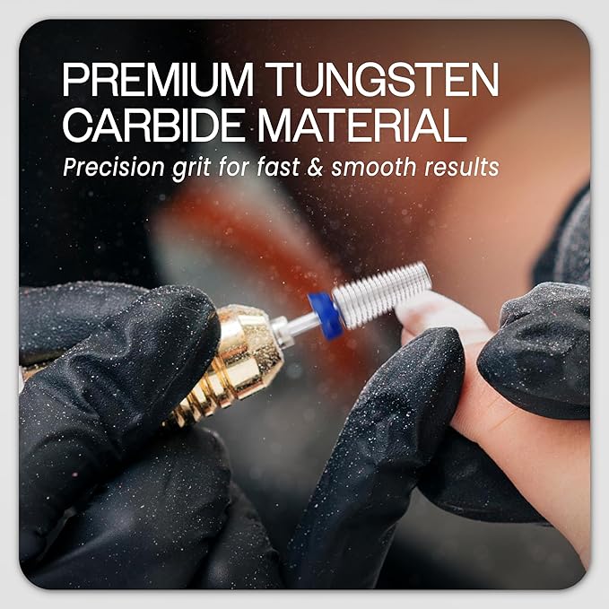 PANA Nail Carbide 5 in 1 Bit - Two Way Rotate use for Both Left and Right Handed - Fast remove Acrylic or Hard Gel - 3/32" Shank - Manicure, Nail Art, Drill Machine (Medium - M, Silver)