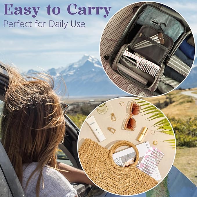 2PCS Wide Tooth Comb,Effortless Tangle Removal for Long Hair Styling Comb for Curly,Wet,Cute Aesthetic Design for Women Men and Girls(Pink-Cow Bow-02)