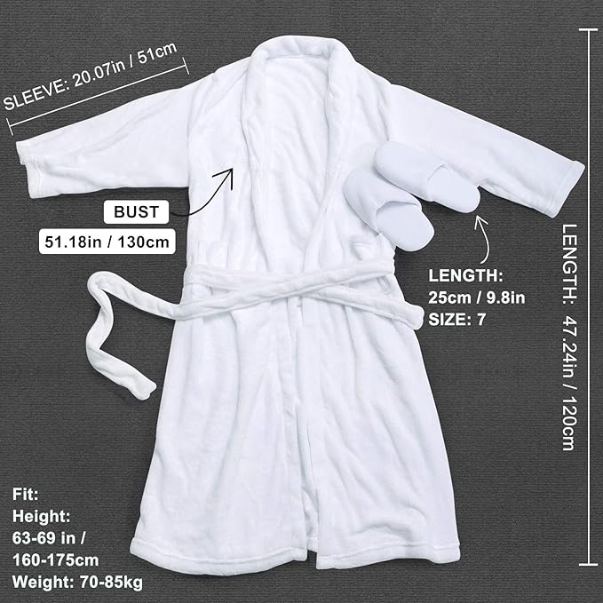 Spa Luxetique Robe and Slippers Spa Set Women, Christmas Gifts, 6pcs Flannel Soft Bath Robe, Bath and Body Works Bath Sets with Slippers, Body Lotion, Bath Bombs, Robe Sets for Women