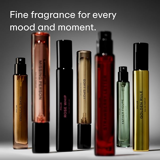 PHLUR Rose Whip Eau de Parfum - Travel Size Perfume - Woody Floral Perfume with Rose, Black Currant, Pink Pepper, Nutmeg, Cashmere Wood & Musk (9.5mL)