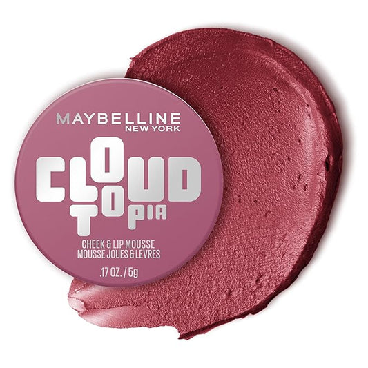Maybelline Cloudtopia Blush for Cheeks and Lip Mousse, Ultra-Vivid, Pigmented Formula for Up to 14HR of Blush and Lip Makeup Color, Twilight Berry, 1 Count
