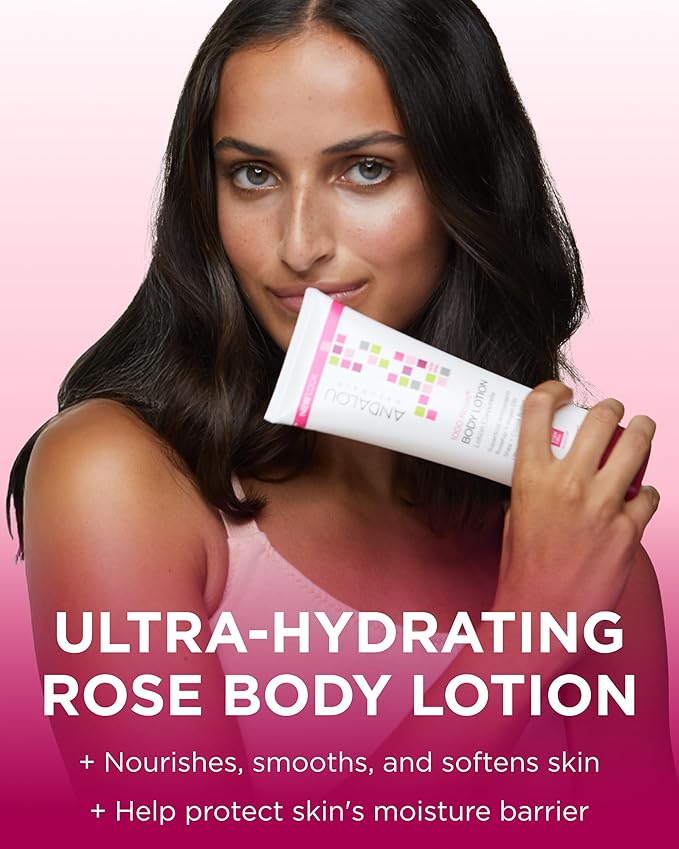 Andalou Naturals 1000 Roses Soothing Body Lotion - Improve Skin Moisture with Shea Butter & Aloe Vera - Hydrating Lotion for Dry or Sensitive Skin - 8 fl oz