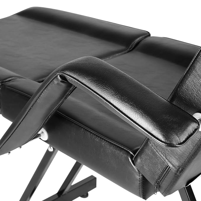 Artist hand Massage Table Adjustable Massage Bed W/Free Barber Stool Spa Bed Salon Massage Equipment Barber Chair Salon Chair (Black)