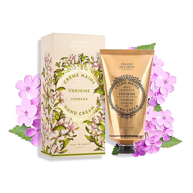 Panier des Sens Verbena Hand Cream - Nourishing Shea Butter Hand Cream for Dry Cracked Hands 97% Natural Ingredients - Dermatologically Tested Hand Lotion for Woman Made in France, 2.5 fl oz