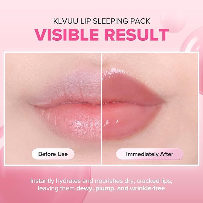 Klavuu Lip Mask Sleeping Pack (0.7oz) – Overnight Deep Hydrating Korean Lip Balm Treatment for Very Dry, Chapped Lips | Lip Lightening & Plumping with Instant Hydration (Berry + Vanilla)