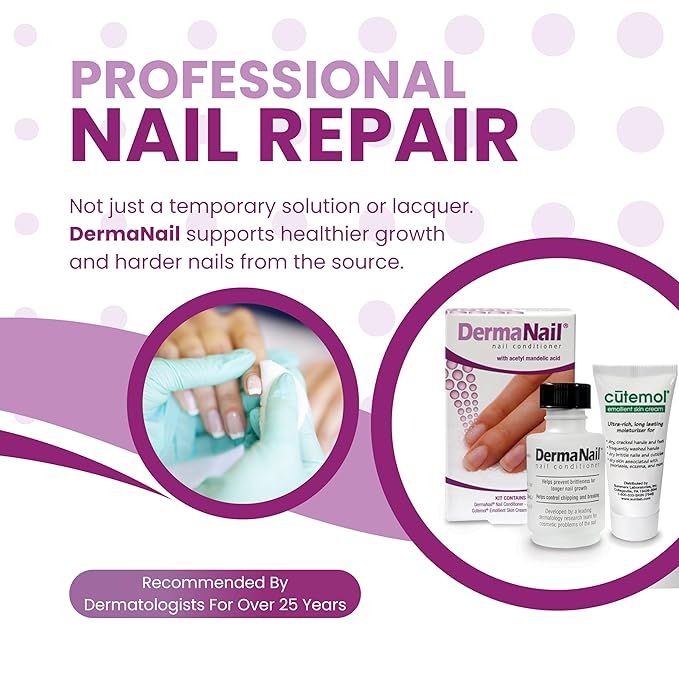 Nail Strengthener & Cuticle Cream Set - Fingernail Care Kit with Liquid Nail Strengthener & Cutemol Cream (11.5g Sample) Healthy Growth - Repair for Brittle, Damaged, Thin, & Peeling Nails