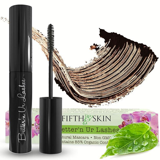 Better’n Ur Lashes Organic Mascara (BROWN) | 100% Natural | Made w Certified Organic Ingredients | Non GMO | Hypoallergenic for Sensitive Eyes | Length & Volume | Vegan | Cruelty Free