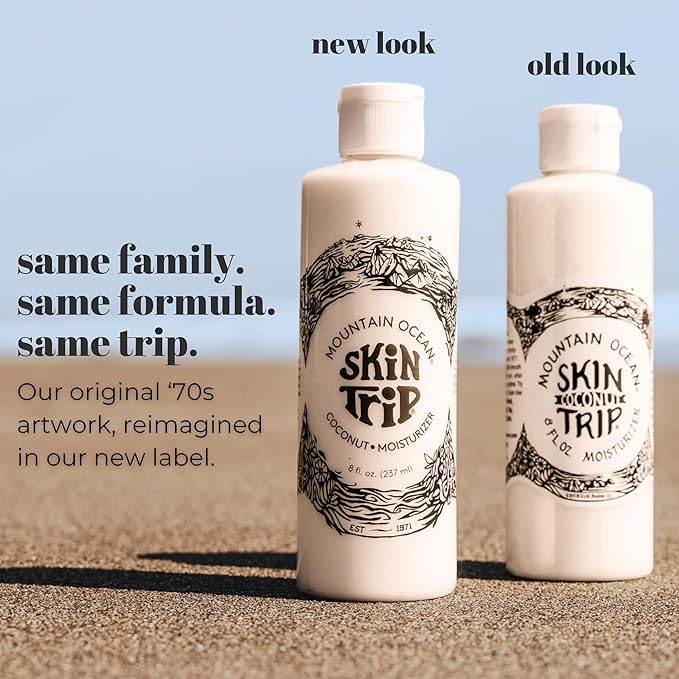 Mountain Ocean Skin Trip Coconut Body Lotion, 8 Oz (Pack of 6), Lightweight, Fast Asborbing Moisturizer for Women and Men, with Coconut Oil, Aloe Vera, & Lanolin